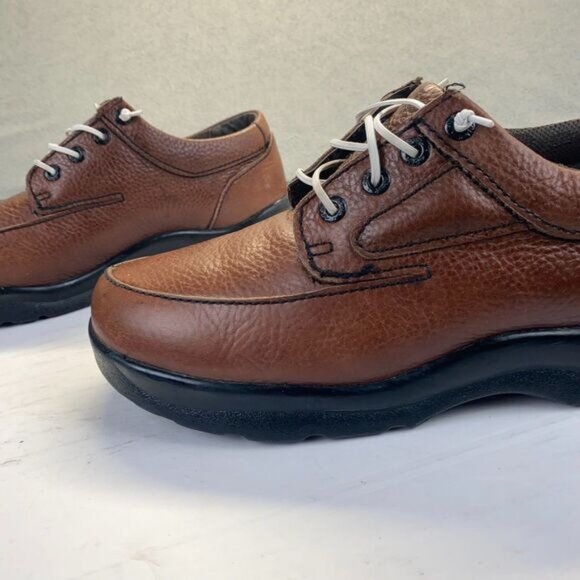 APEX ARIYA Y910 Brown Casual Walker Pebble  Leather Shoes PRS Insole,Size 11.5